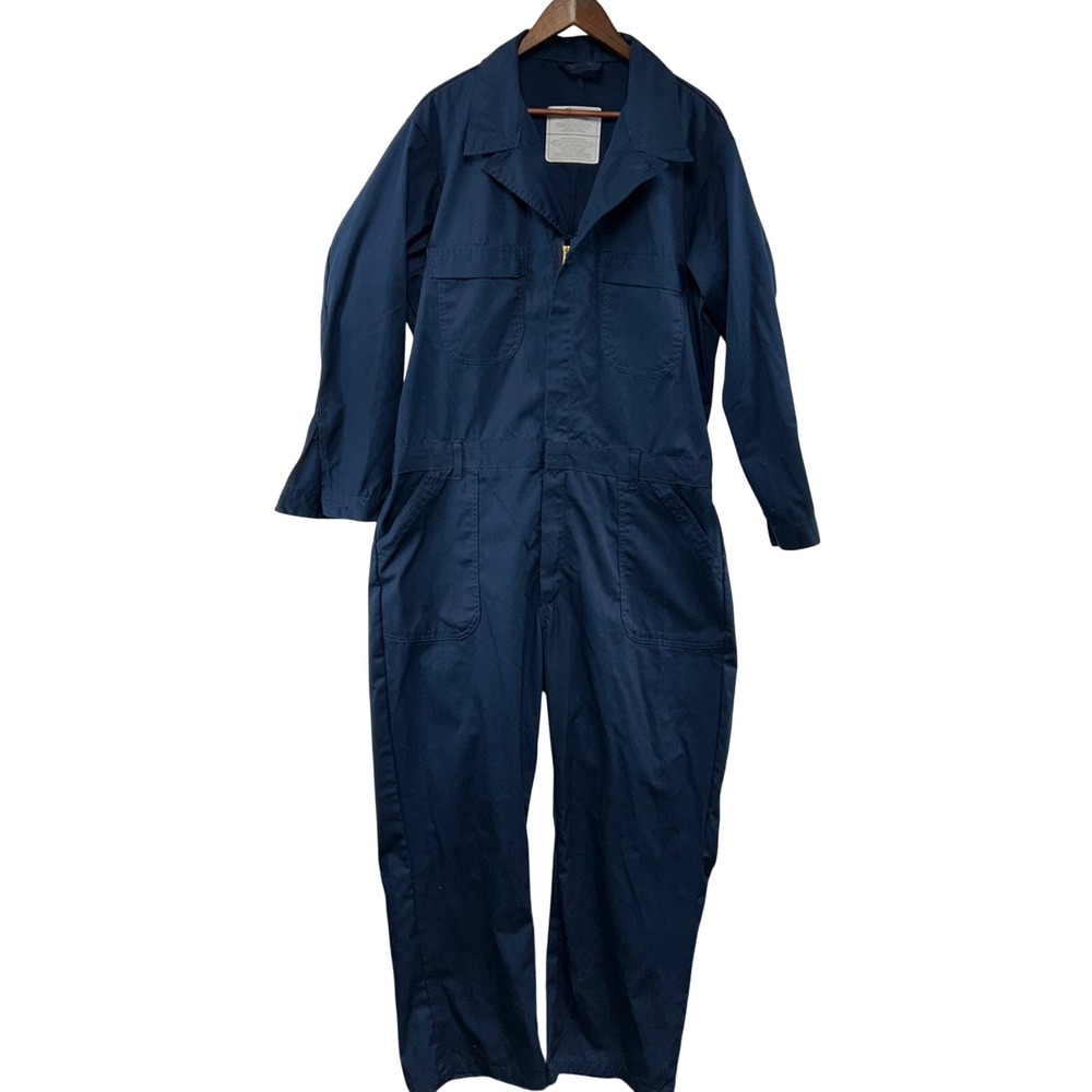 UNICOR Coverall Utility Mens 48R Navy Blue Military Issue Work Jumpsuit